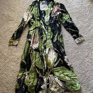 Botanical Print Long Sleeve Dress